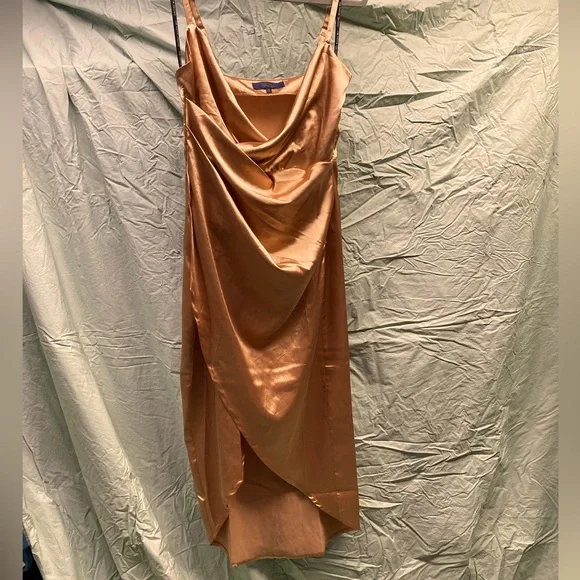 RACHEL Rachel Roy | Dresses | Gold Satiny Slip Dress | Poshmark